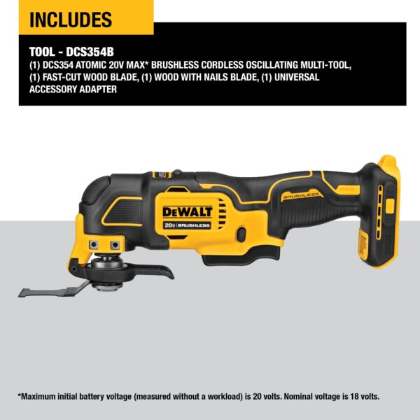ATOMIC 20V MAX* Oscillating Tool, Cordless, Oscillating, Tool only (DCS354B) - Image 8