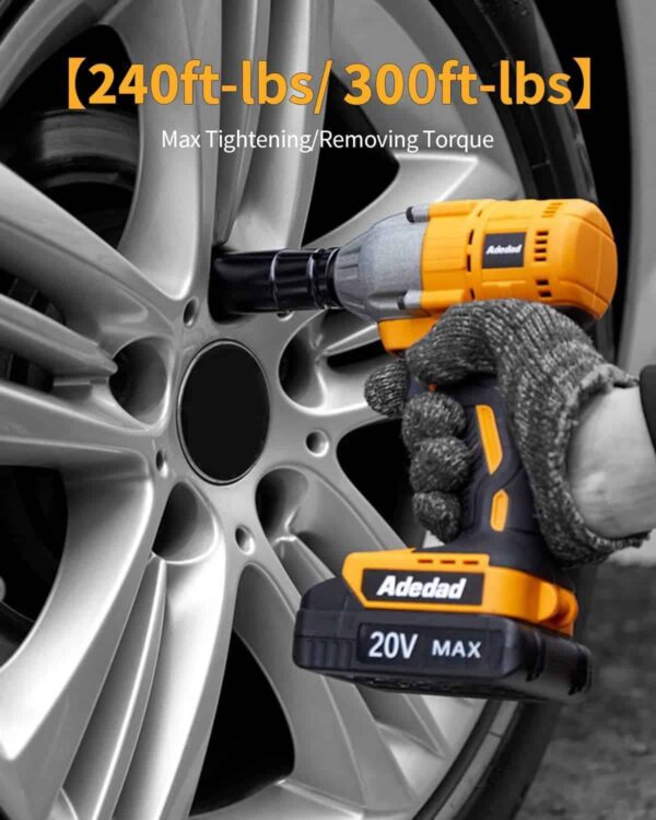 Adedad Cordless Impact Wrench 1/2 inch, 20V Brushless Impact Gun with Battery and Charger - Image 4