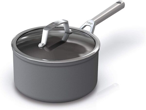 C30235 Foodi NeverStick Premium 3.5-Quart Saucepan, Slate Grey