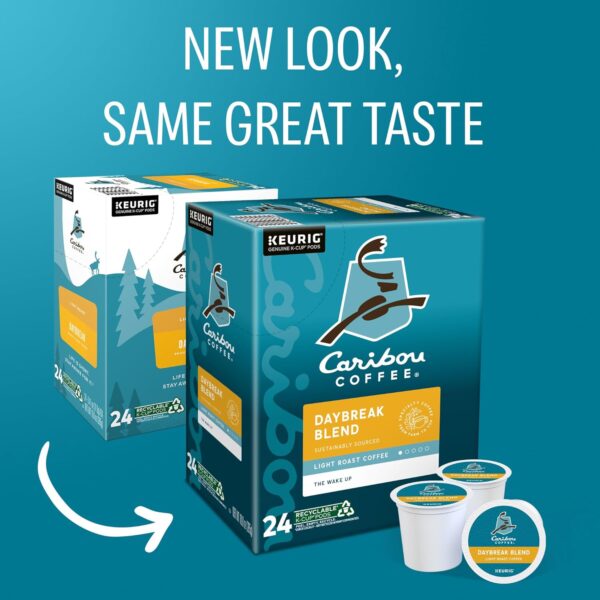 Caribou Coffee Daybreak Morning Blend, Single-Serve  K-Cup Pods, Light Roast Coffee, 24 Count (Pack of 4) - Image 2