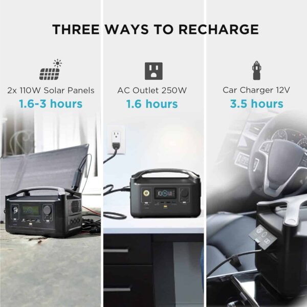 EF ECOFLOW RIVER 288Wh Portable Power Station,3 x 600W(Peak 1200W) AC Outlets   LED Flashlight - Image 5