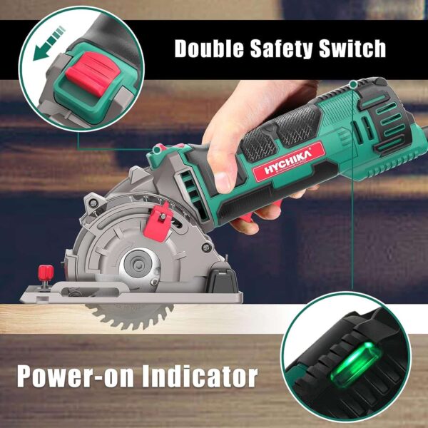 HYCHIKA Compact Circular Saw Tile Saw with 3 Saw Blades 4A Pure Copper Moto - Image 4