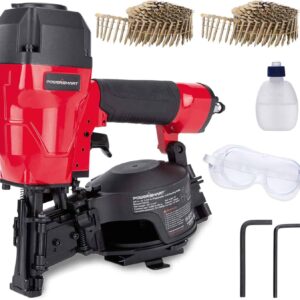 PowerSmart Roofing Nailer, 15 Degree Roofing Nail Gun with Safety Goggles