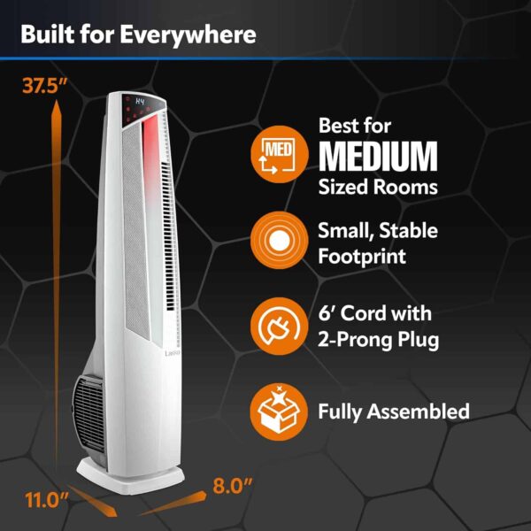 Oscillating Hybrid Fan and Space Heater for Home, All Season High Velocity Hybrid, White, 1500W, FHV820 - Image 5