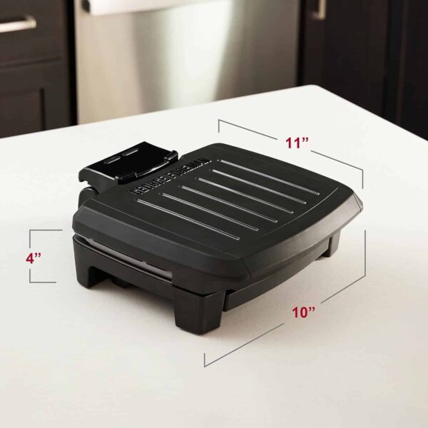George Foreman Fully Submersible Grill, NEW Dishwasher Safe, Wash the Entire Grill, Easy-to-Clean Nonstick, Black/Grey - Image 8