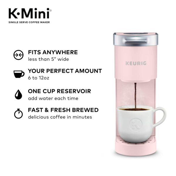 K-Mini Single Serve K-Cup Pod Coffee Maker, Dusty Rose, 6 to 12 oz. Brew Sizes - Image 12