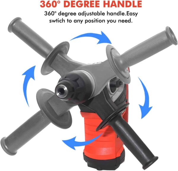 AOBEN Rotary Hammer Drill with Vibration Control and Safety Clutch,13 Amp Heavy Duty 1-1/4 Inch SDS-Plus Demolition Hammer - Image 5