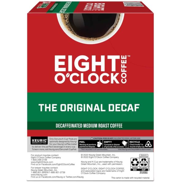 Eight O Clock Coffee The Original Decaf, Single-Serve  K-Cup Pods, Medium Roast Coffee Pods, 24 Count (Pack of 4), Total 96 Count - Image 13
