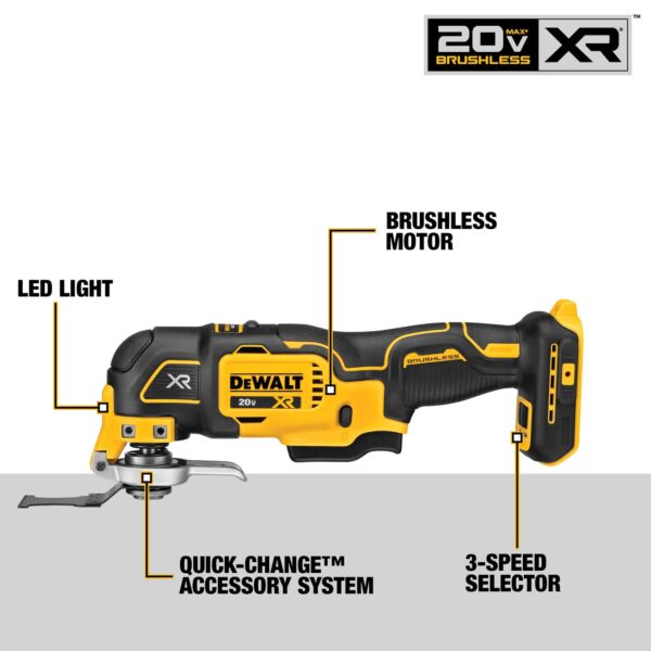 DCS356C1 20V MAX XR Oscillating Tool Kit, 3-Speed - Image 7