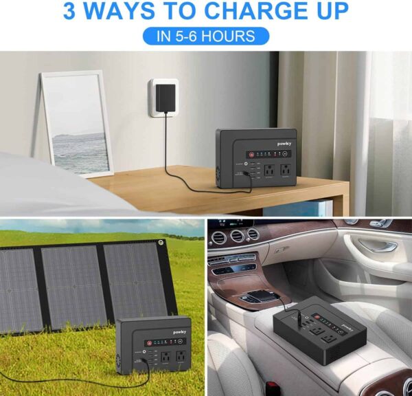 Powkey Portable Power Station 200W, 146Wh Portable Solar Generator Battery Pack - Image 5