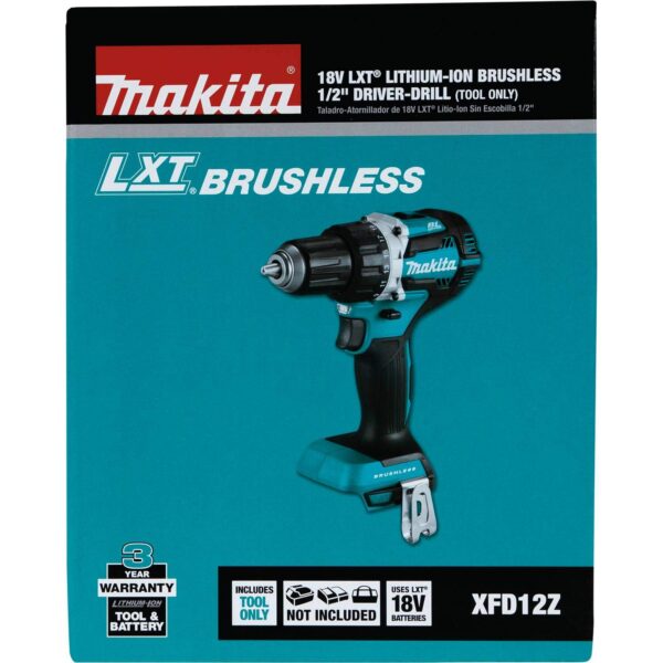 XFD12Z 18V LXT Lithium-Ion Brushless Cordless 1/2  Driver-Drill, Tool Only - Image 3