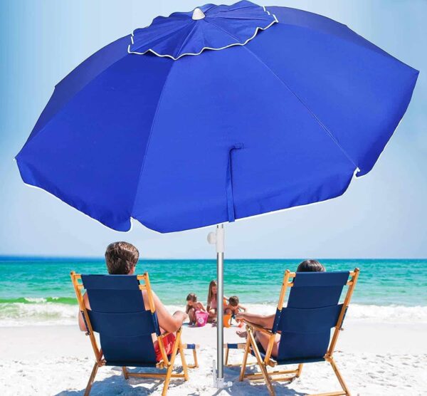 AMMSUN 6.5ft twice folded Portable beach umbrella with sand anchor windproof - Image 9