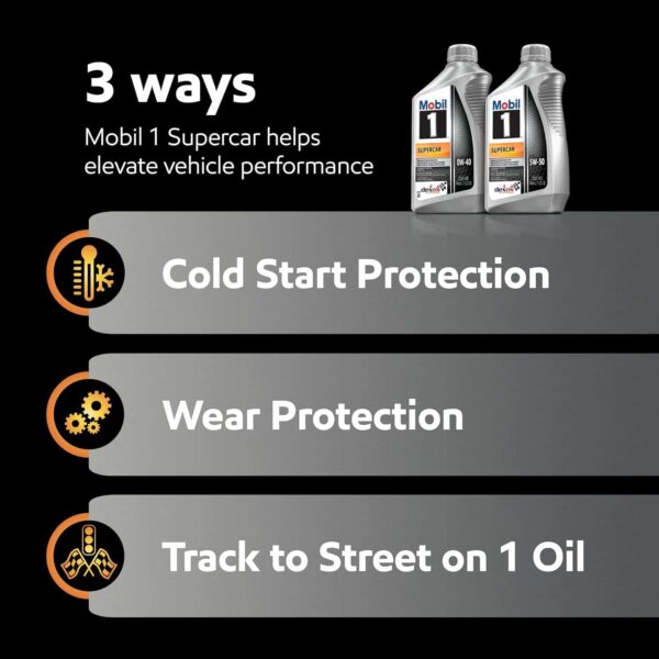 Mobil 1 Supercar Advanced Full Synthetic Motor Oil 0W-40, 6-pack of 1 quarts - Image 4
