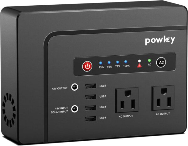 Powkey Portable Power Station 200W, 146Wh Portable Solar Generator Battery Pack - Image 8