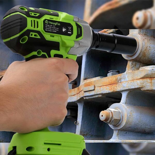 Yougfin Cordless Impact Wrench, 20V Power Brushless Impact Driver - Image 2
