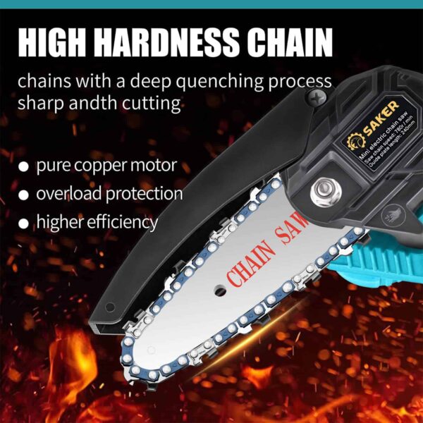 Saker Mini Chainsaw, Portable Electric Chainsaw Cordless, Handheld Chain Saw Pruning Shears Chainsaw - Image 8