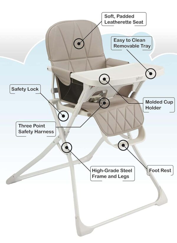 Primo PopUp Folding High Chair, 28x24x38 Inch (Pack of 1) - Image 3