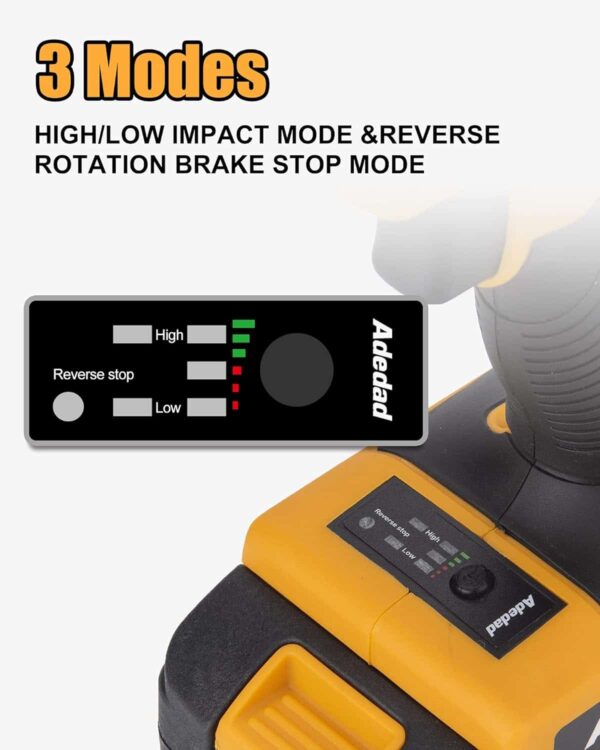 Adedad Cordless Impact Wrench 1/2 inch, 20V Brushless Impact Gun with Battery and Charger - Image 9