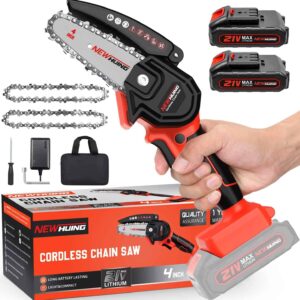 Mini Cordless Chainsaw Kit, Upgraded 4  One-Hand Handheld Electric Portable Chainsaw