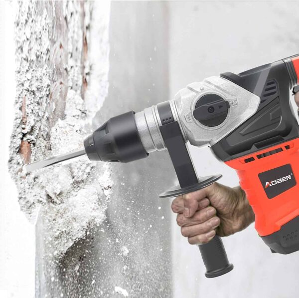 AOBEN Rotary Hammer Drill with Vibration Control and Safety Clutch,13 Amp Heavy Duty 1-1/4 Inch SDS-Plus Demolition Hammer - Image 7