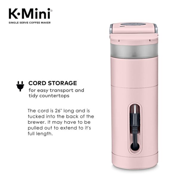 K-Mini Single Serve K-Cup Pod Coffee Maker, Dusty Rose, 6 to 12 oz. Brew Sizes - Image 9