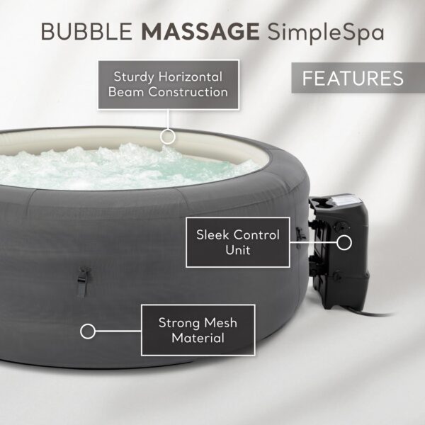 INTEX 28483E SimpleSpa Bubble Massage Spa- 4 Person Capacity ?C Built-in QuickFill Inflation   77  x 26 - Image 8