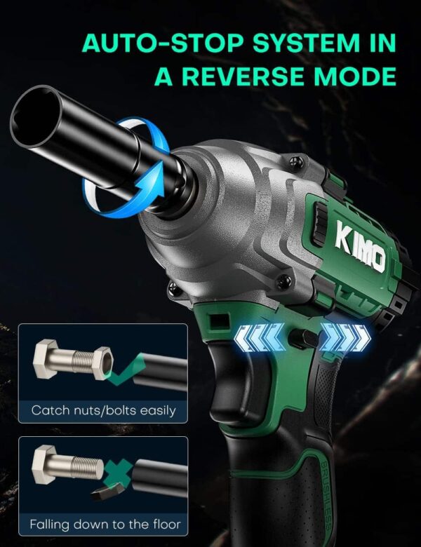 KIMO Cordless Impact Wrench, 3000 RPM   Max Torque 350 ft-lbs (475N.m) - Image 16