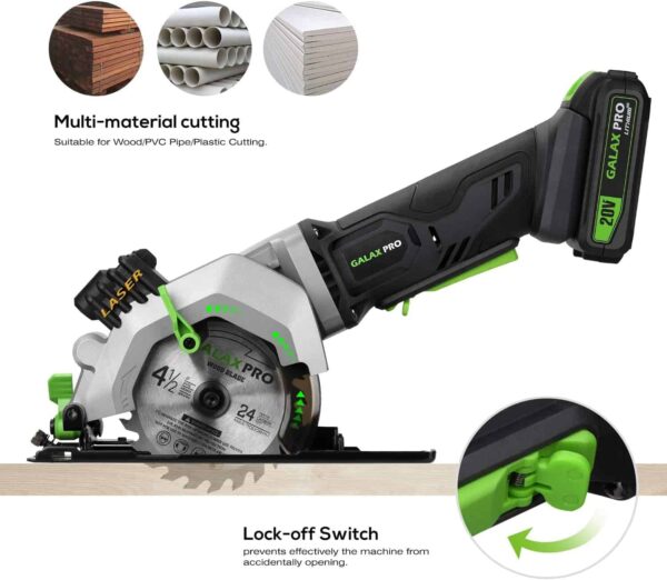 GALAX PRO 20V 4-1/2  Cordless Circular Saw - Image 3