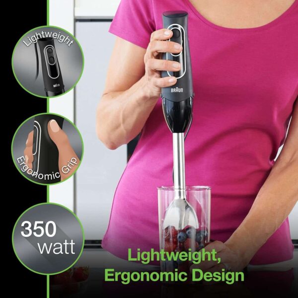 Braun MultiQuick 5 Immersion Hand Blender Patented Technology , Black, MQ505 - Image 2