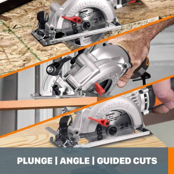 WX429L 4 Amp SAW 4.5  Electric Compact Circular Saw - Image 3