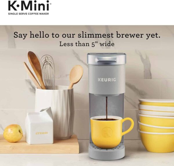 K-Mini Single Serve Coffee Maker, Studio Gray, 6 to 12 oz. Brew Sizes - Image 3