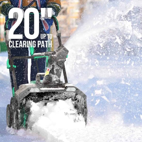 Litheli 40V Snow Blower: Cordless Power, 20  Wide, LED Lights - Image 2