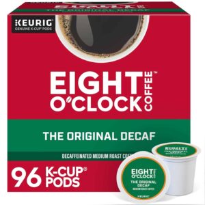Eight O Clock Coffee The Original Decaf, Single-Serve  K-Cup Pods, Medium Roast Coffee Pods, 24 Count (Pack of 4), Total 96 Count
