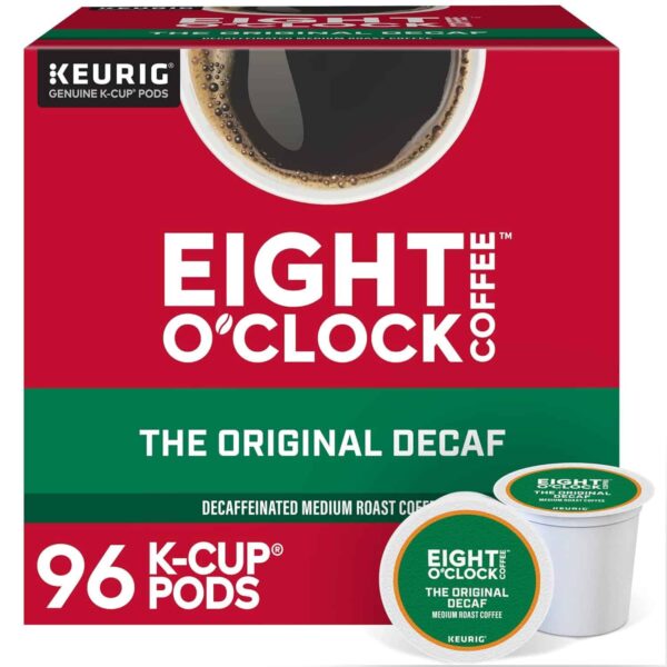 Eight O Clock Coffee The Original Decaf, Single-Serve  K-Cup Pods, Medium Roast Coffee Pods, 24 Count (Pack of 4), Total 96 Count