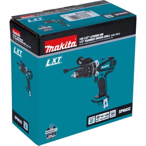 XPH03Z 18V LXT Lithium-Ion Cordless 1/2  Hammer Driver-Drill, Tool Only - Image 4