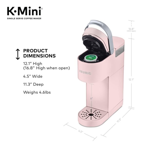 K-Mini Single Serve K-Cup Pod Coffee Maker, Dusty Rose, 6 to 12 oz. Brew Sizes - Image 6