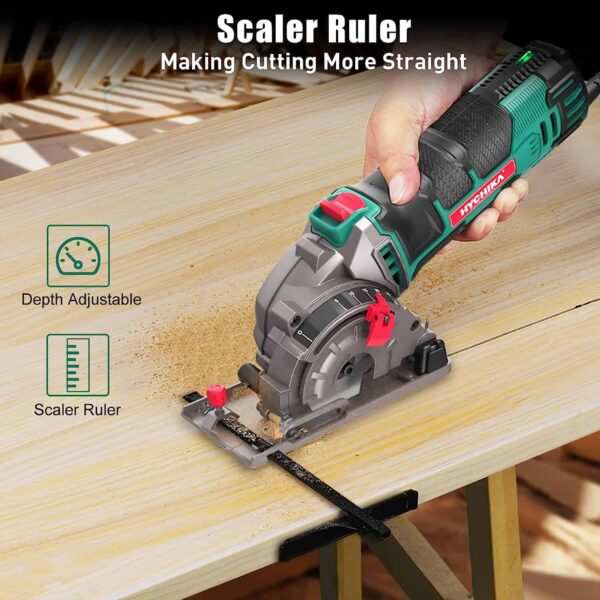 HYCHIKA Compact Circular Saw Tile Saw with 3 Saw Blades 4A Pure Copper Moto - Image 3