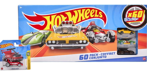 Hot Wheels Set of 60 1:64 Scale Toy Cars or Trucks, Collectible Vehicles (Styles May Vary)