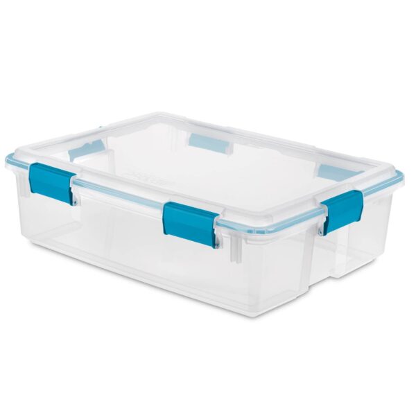 37 Quart Clear Plastic Home Storage Tote Bin with Secure Lids, 12 Pack - Image 2