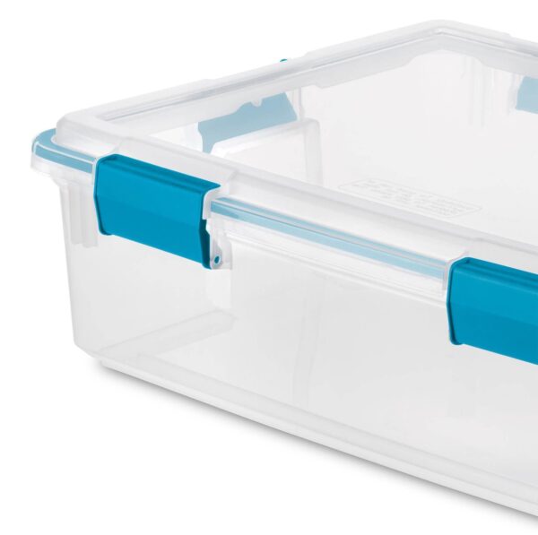 37 Quart Clear Plastic Home Storage Tote Bin with Secure Lids, 12 Pack - Image 3