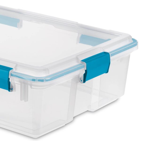 37 Quart Clear Plastic Home Storage Tote Bin with Secure Lids, 12 Pack - Image 4