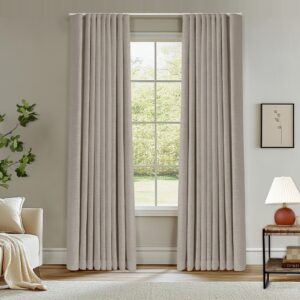 Ripple Fold Lille Linen Memory Trained Curtains Custom Blackout Drapes Burlywood Birch