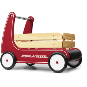 Classic Walker Wagon, Wood Push Walker, Red