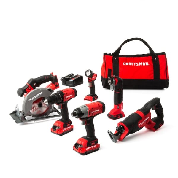 CMCK600D2 V20 6-Tool 20-volt Max Power Tool Combo Kit with Soft Case (2 Li-ion Batteries Included and Charger Included) - Image 2