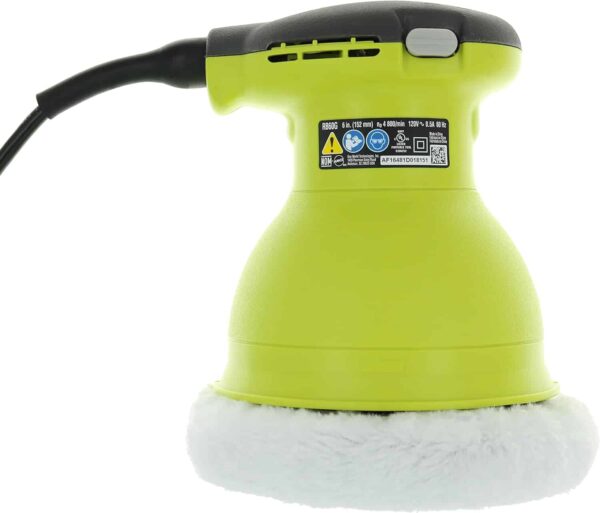 Ryobi RB61G 6 Inch Corded 120 Volt AC, .5 Amp 4,800 OPM Swirl-Free Orbital Buffer - Image 2