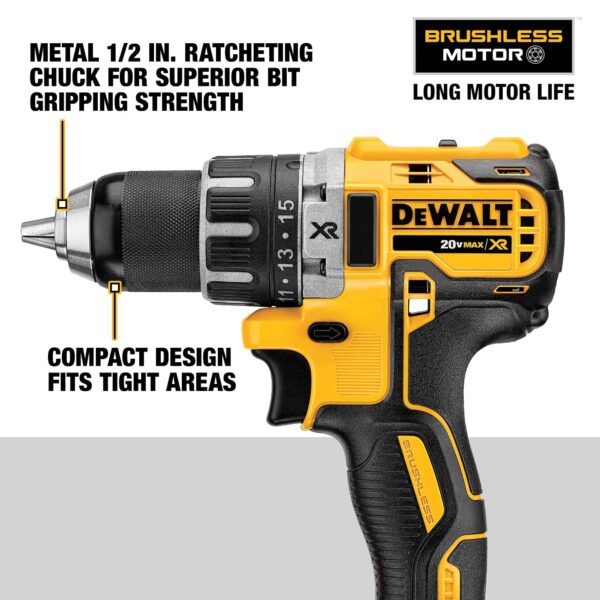 DCD791D2 XR 20-Volt 1/2-In Brushless Cordless Drill (2-Batteries Included And Charger Included) - Image 4