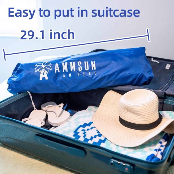 AMMSUN 6.5ft twice folded Portable beach umbrella with sand anchor windproof - Image 4