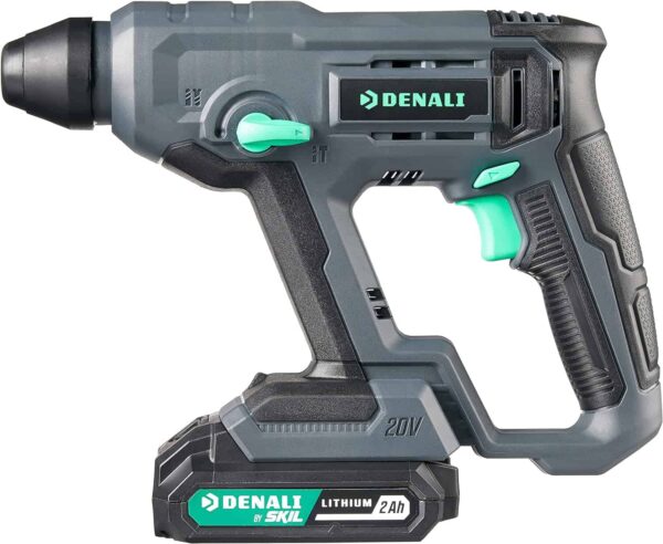 Denali by  20V Cordless Rotary Hammer Kit with 2.0Ah Lithium Battery and 2.4A Charger, Blue - Image 2