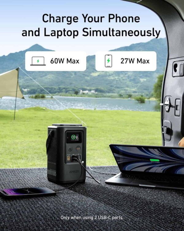 Anker Power Bank Power Station 60,000mAh, Portable Outdoor Generator 87W with Smart Digital Display - Image 4