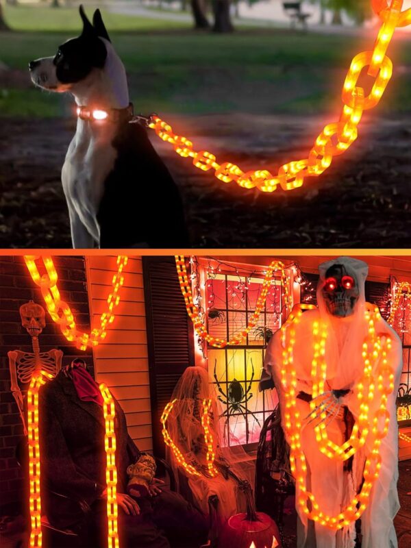 Halloween Decorations Battery String Lights   10 Ft 160 Led Plastic Chain String Lights With Waterproof, 8 Lighting Modes And Timer Function (Orange) - Image 6
